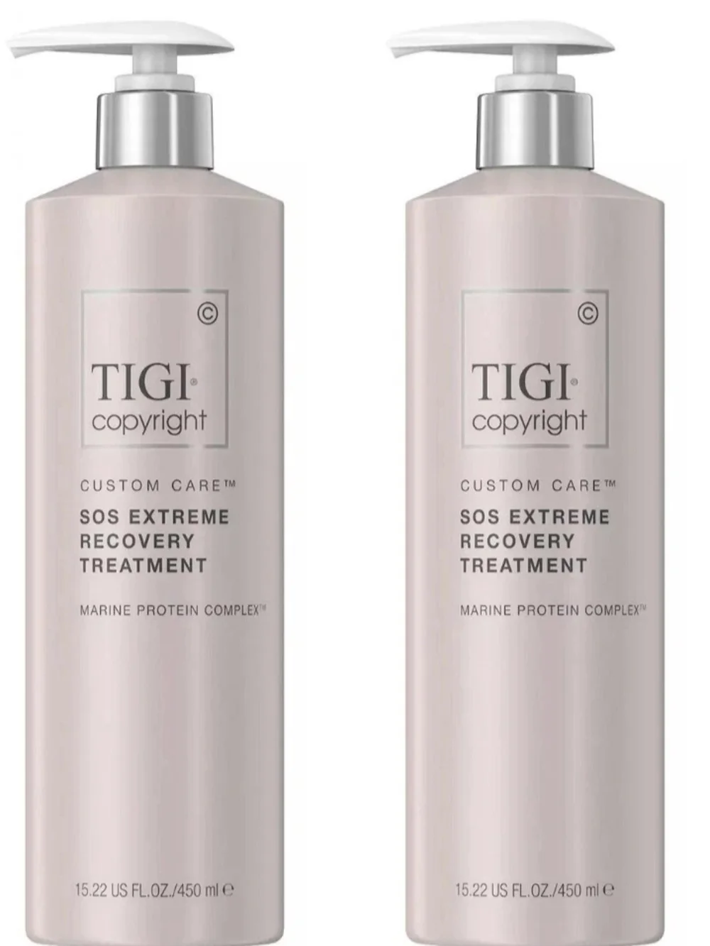 2 TIGI Copyright Custom Care SOS EXTREME RECOVERY TREATMENT Keratin Elastin 2 pk